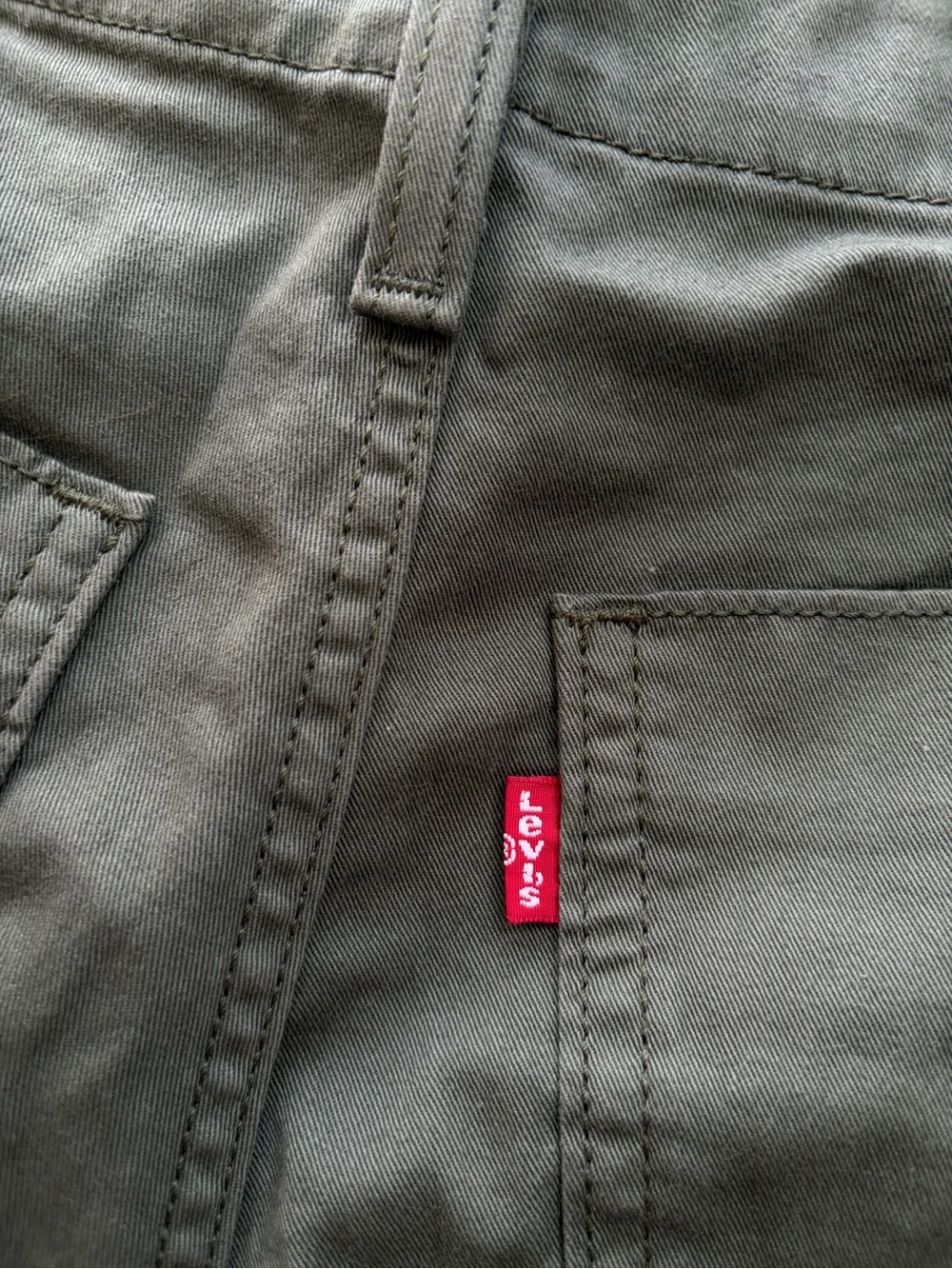 Levi’s Utility Carpenter Pants Olive Green Straight Leg Cotton Workwear Khaki - Picture 6 of 12